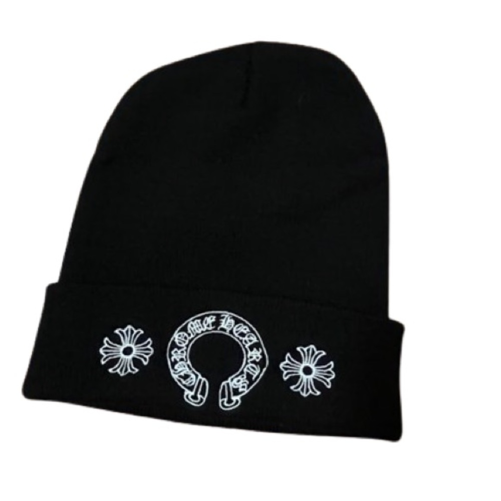 Black Horseshoe Chrome Hearts Beanie